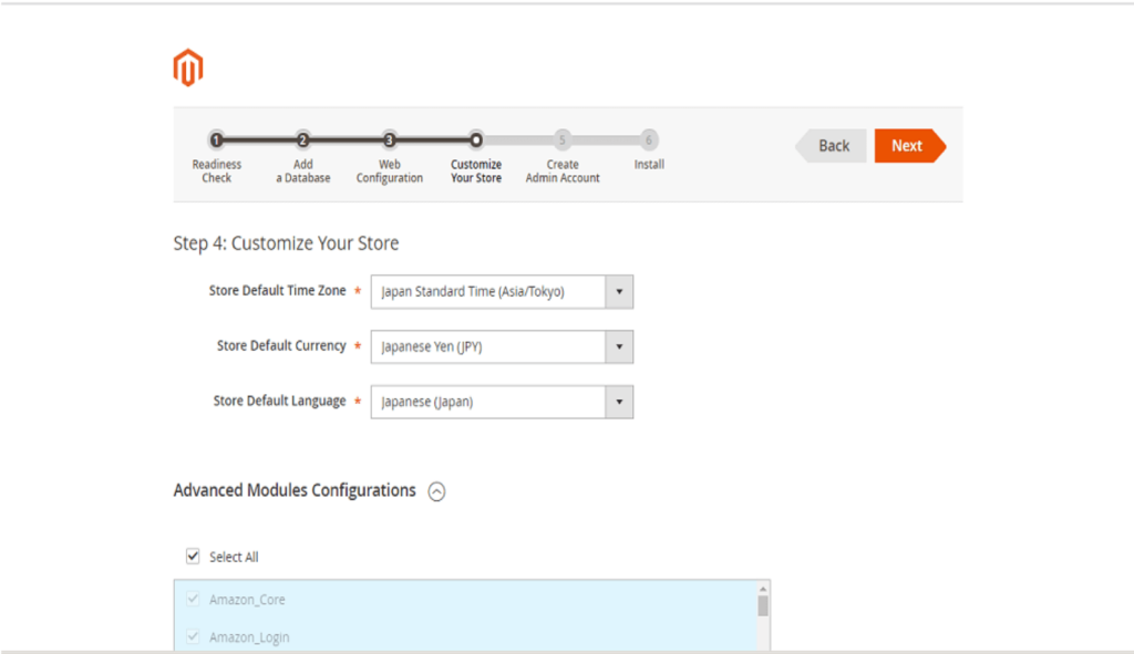 Magentoセットアップウィザード6