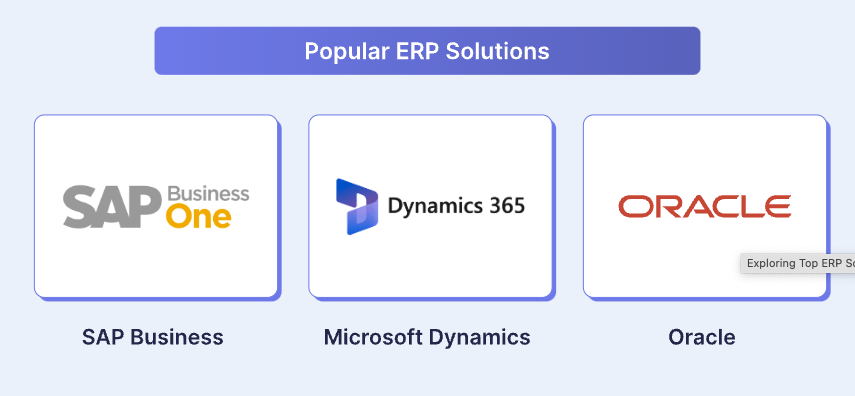 SAP, Microsoft 365 Dynamics, Oracle